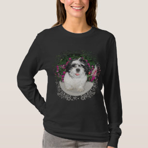 Camiseta Rescate de cachorro de Shih Tzu blanco y negro