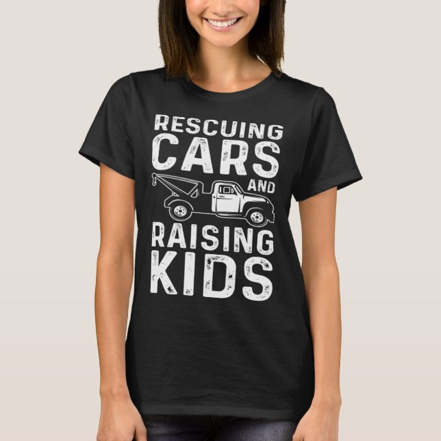 Camiseta Rescate de camionero de remolque papá (Anverso)