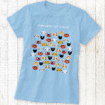 Camiseta Rescate de gato corto personalizado<br><div class="desc">Un patrón divertido de muchos adorables gatos gatitos. Cambie el nombre de la organización de rescate de animales a personalizar. Arte original de Nic Squirrell.</div>