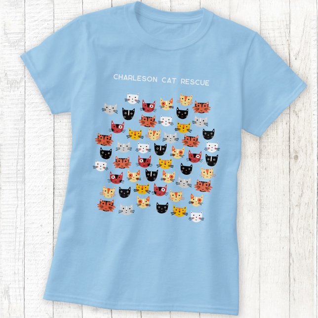 Camiseta Rescate de gato corto personalizado (Cute kitty cat Cat Rescue charity organization custom t-shirt)