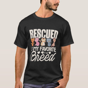 Camiseta Rescate De Gatos Rescatado Es Mi Raza Favorita Ado