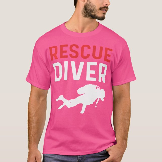 Camiseta Rescate de la tripulación del buzo. Submarinismo d (Anverso)