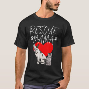 Camiseta Rescate de Mamá Protección Animal Mascota Amor Ani