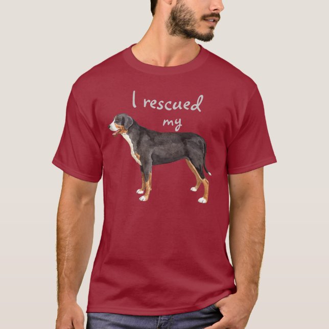 Camiseta Rescate de Perro de Montaña Suizo Grande (Anverso)