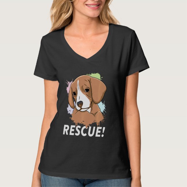 Camiseta Rescate de perros Adopta refugio de perros de pata (Anverso)