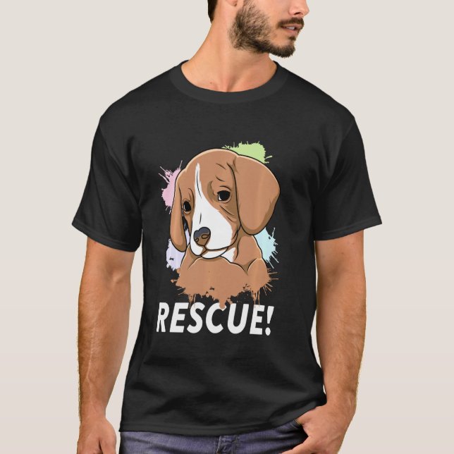 Camiseta Rescate de perros Adopta refugio de perros de pata (Anverso)