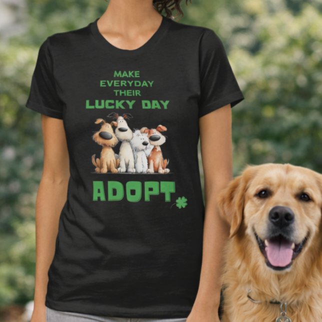 Camiseta Rescate de Perros Adoptar Día Afortunado (Subido por el creador)