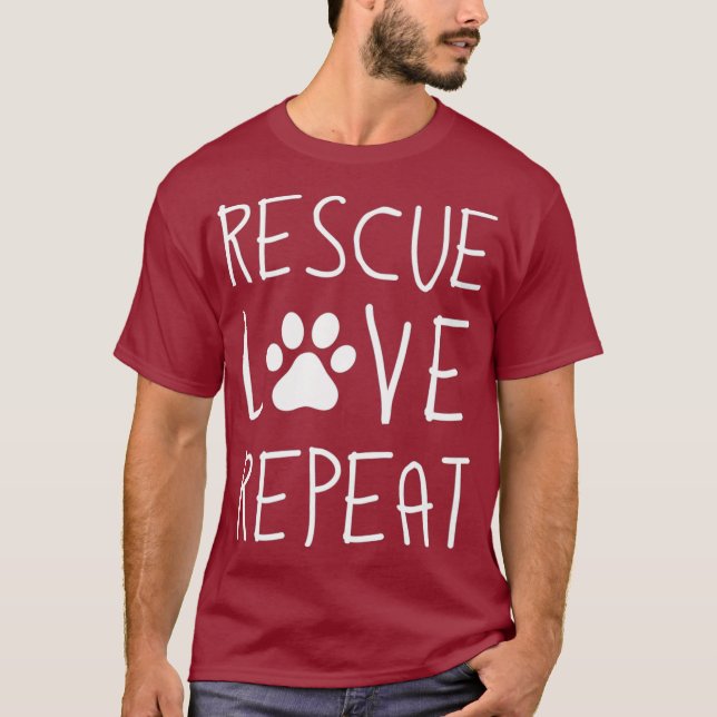 Camiseta Rescate de perros Amor Repetir toma de conciencia (Anverso)