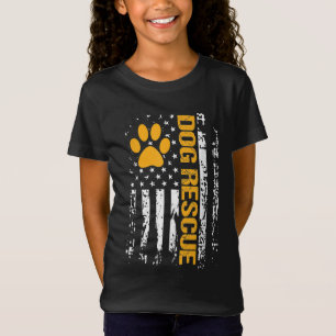 Camiseta Rescate de perros Bandera Americana Adopción de pe