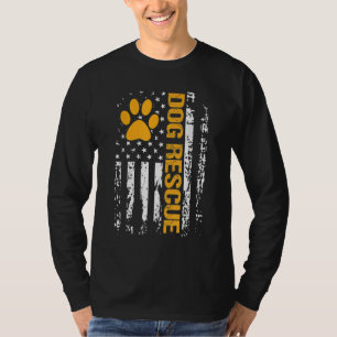 Camiseta Rescate de perros Bandera Americana Adopción de pe