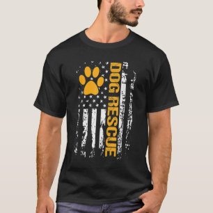Camiseta Rescate de perros Bandera Americana Adopción de pe