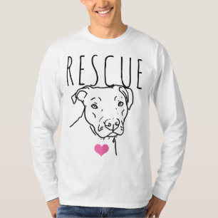 Camiseta Rescate de perros Pitbull Cute Heart Adopta Mascot