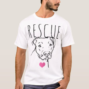 Camiseta Rescate de perros Pitbull Cute Heart Adopta Mascot