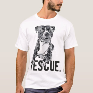 Camiseta Rescate de Pitbull dibujando a mamá y adopta no co