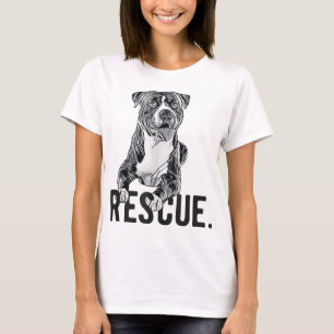 Camiseta Rescate de Pitbull dibujando a mamá y adopta no co