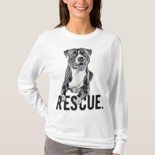 Camiseta Rescate de Pitbull dibujando a mamá y adopta no co