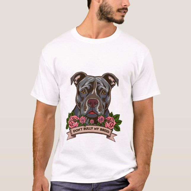 Camiseta Rescate de Pitbull Papá No Intimides a Mi Raza (Anverso)
