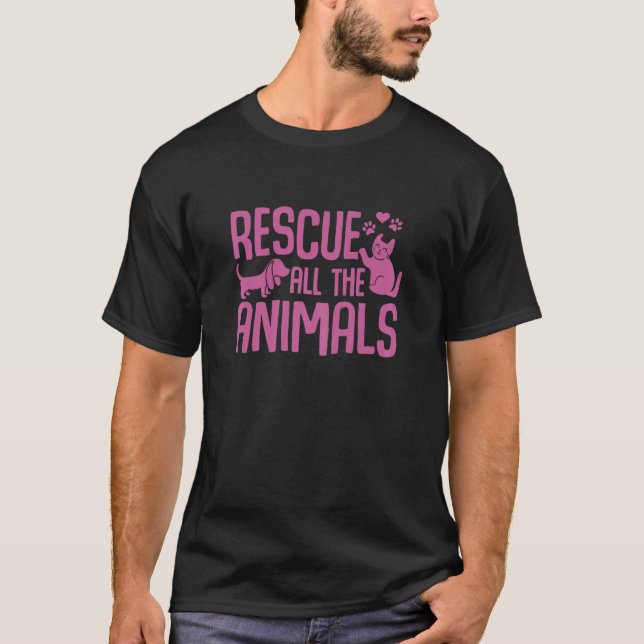 Camiseta Rescate de todos los animales salva rescate animal (Anverso)