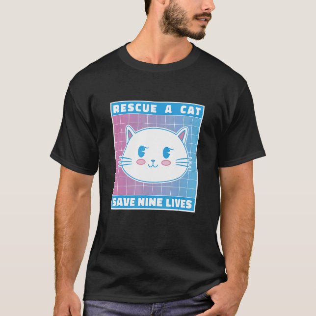 Camiseta Rescate De Un Gato Guarda Nueve Vidas Kit De Anima (Anverso)