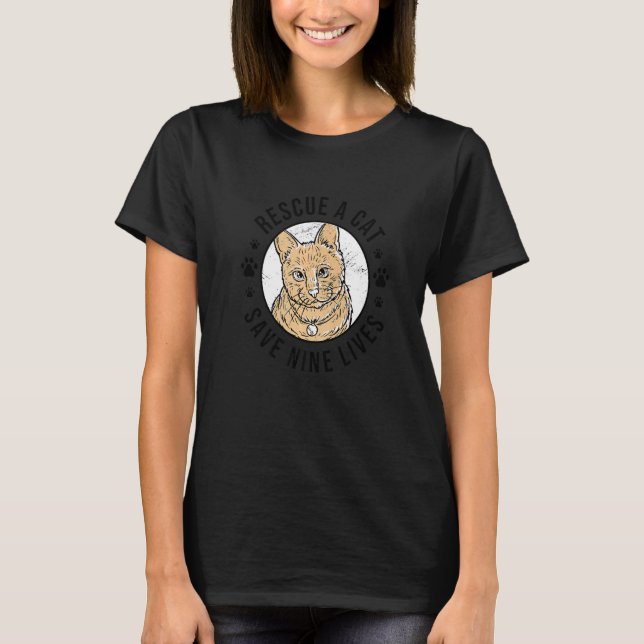 Camiseta Rescate De Un Gato Guarda Nueve Vidas Kit De Anima (Anverso)