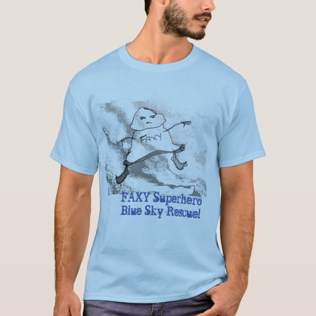 Camiseta Rescate del cielo azul FAXY SuperHero ©2020Annabel (Anverso)