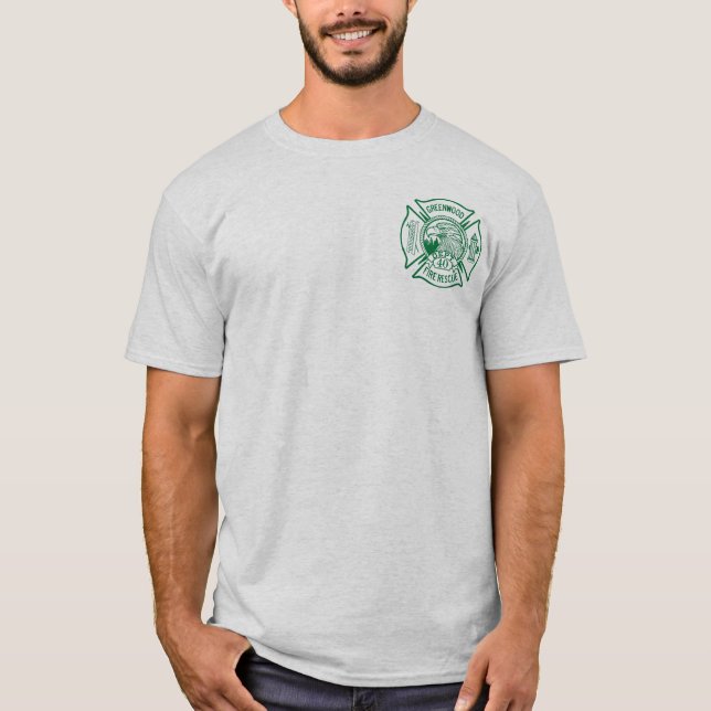 Camiseta Rescate del fuego de Bosque verde (Anverso)