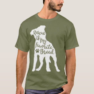 Camiseta Rescate es mi raza favorita Pitbull Perro Pit Bull
