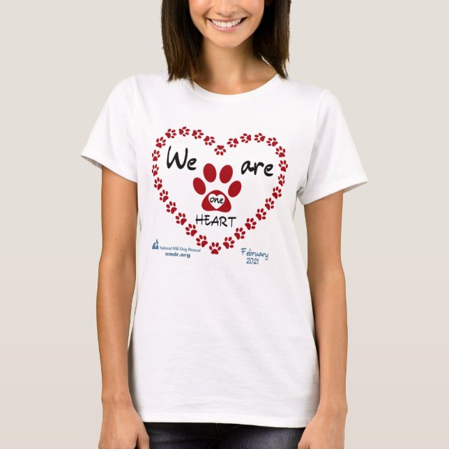 Camiseta Rescate nacional de perros machos somos un corazón (Anverso)