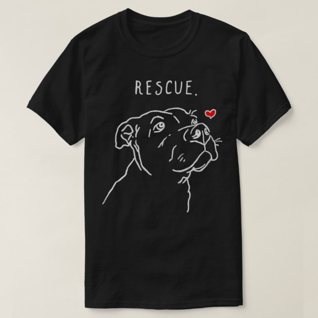 Camiseta Rescate Perro Pitbull Dibujando Rescate Mamá Adopt (Diseño del anverso)