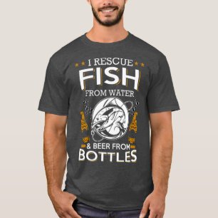 Camiseta Rescate Pescado De La Cerveza De Agua De Las Botel