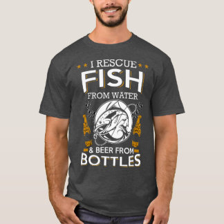 Camiseta Rescate Pescado De La Cerveza De Agua De Las Botel
