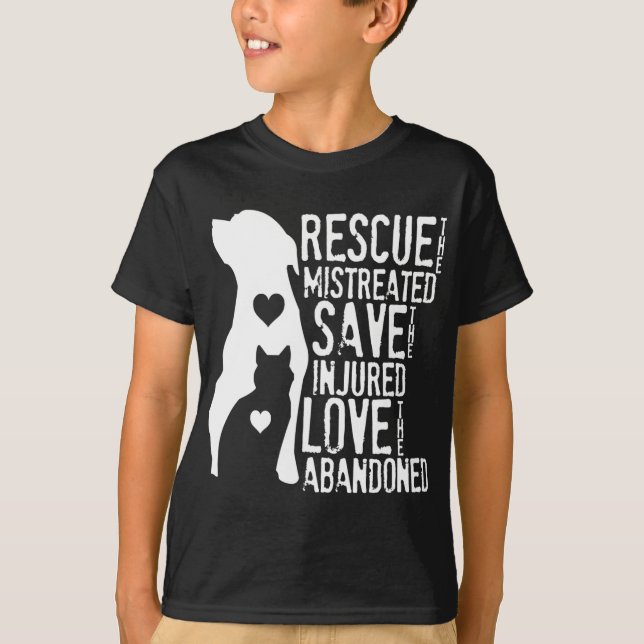 Camiseta Rescate, salva, ama el rescate de los animales, pe (Anverso)