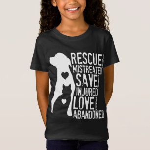 Camiseta Rescate, salva, ama el rescate de los animales, pe