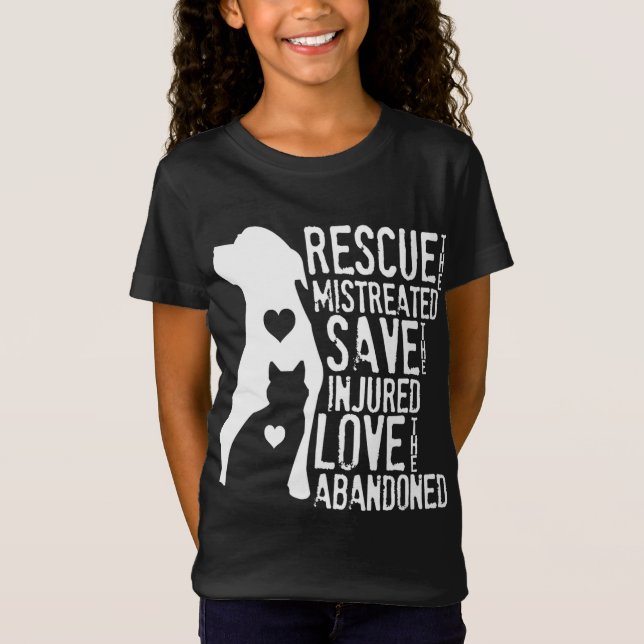 Camiseta Rescate, salva, ama el rescate de los animales, pe (Anverso)
