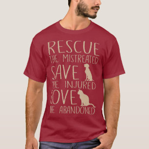 Camiseta Rescate Salvar Amor - Gato de perro de rescate ani