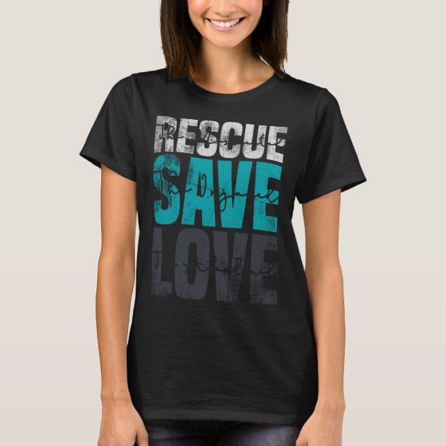 Camiseta Rescate Salvar Amor Rescate Animal Perro (Anverso)