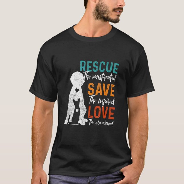 Camiseta Rescate Salvar Amor Rescate Animal Perro Gato (Anverso)