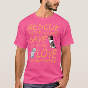 Camiseta Rescate salve amor lindo animal rescate perro gato