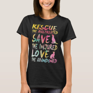 Camiseta Rescate salve amor, salvamento animal.Gato de perr