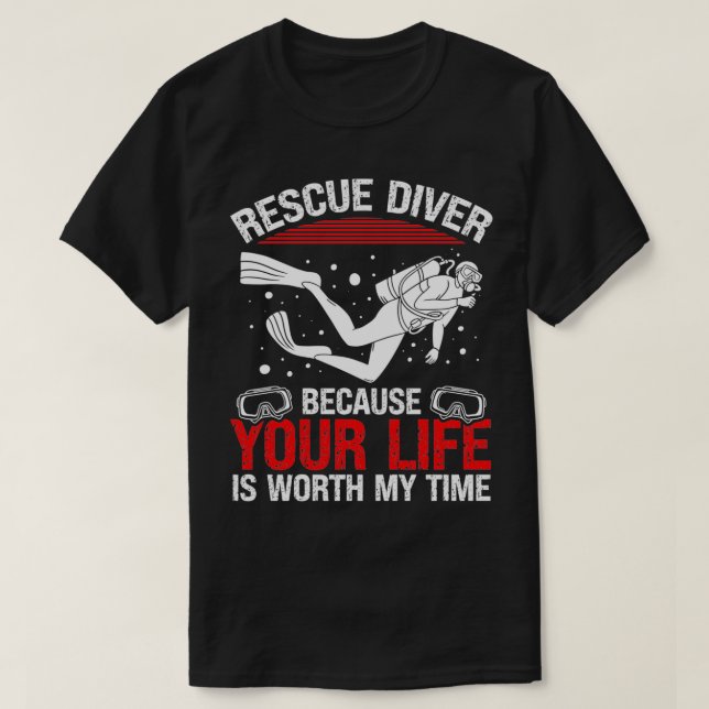 Camiseta Rescate Scuba Buceo Divertido Humor Rescate Bucead (Diseño del anverso)