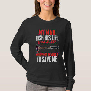 Camiseta Rescatista de bombero esposa novia novia novia Fir