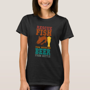 Camiseta Rescato Peces Del Agua y Cerveza De Botellas Fis