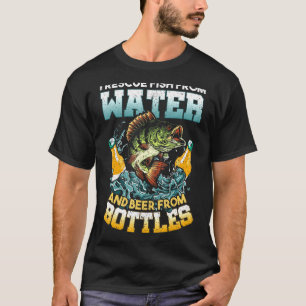 Camiseta Rescato Peces Del Agua Y Cerveza De Botellas Fis