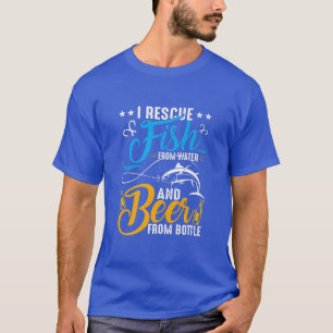 Camiseta Rescato Pescado Del Agua Y Bebí Cerveza De La Bote