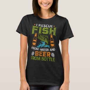 Camiseta Rescato Pescado Del Agua Y Cerveza De Botellas - O