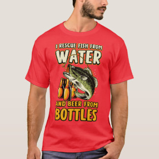 Camiseta Rescato Pescado Del Agua Y Cerveza De La Diversión