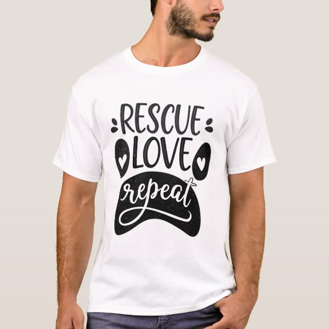 Camiseta Rescue Love Repeat Dog Paw Tee (Anverso)