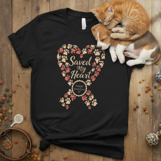 Camiseta Rescue Ribbon Heart — Adopta No Compres