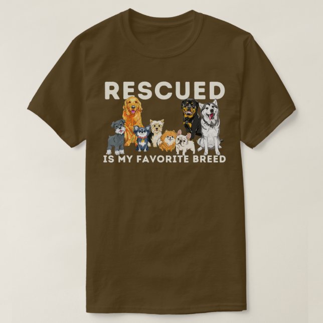 Camiseta Rescued Is My Favorite Breed  Animal Rescue   1  (Diseño del anverso)
