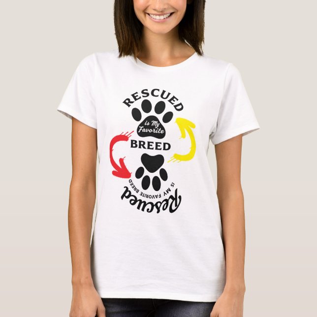 Camiseta Rescued Is My Favorite Breed – Minimal Pet Lover  (Anverso)